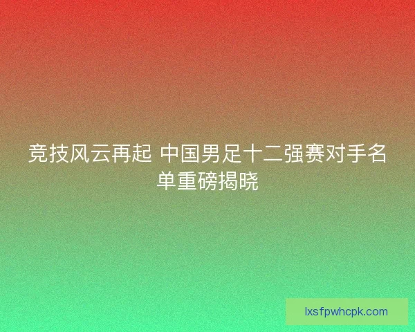 竞技风云再起 中国男足十二强赛对手名单重磅揭晓